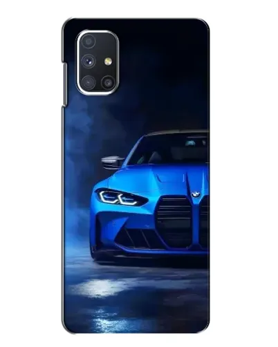 Чехол для Samsung Galaxy M51 с картинкой «Голубая BMW M4»