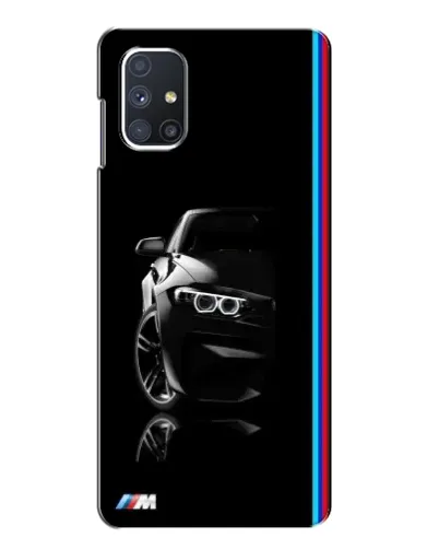 Чехол для Samsung Galaxy M51 с картинкой «Силуэт BMW в темноте»