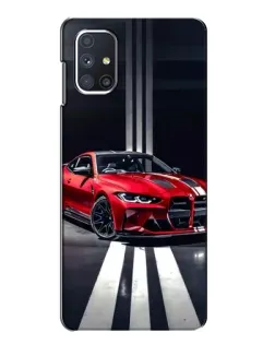 Чехол для Samsung Galaxy M51 с картинкой «Красная BMW на дороге»