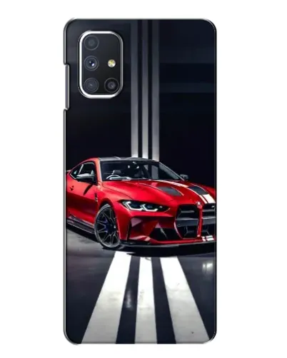 Чехол для Samsung Galaxy M51 с картинкой «Красная BMW на дороге»