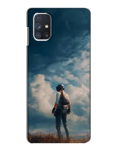 Чехол для Samsung Galaxy M51 с картинкой «Герой PUBG на скале»