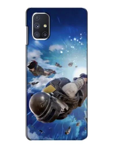 Чехол для Samsung Galaxy M51 с картинкой «Десант PUBG — прыжок»