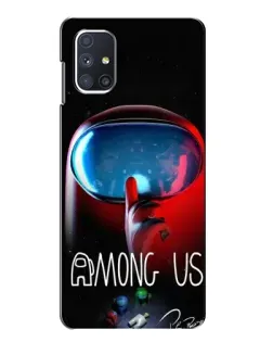 Чехол для Samsung Galaxy M51 с картинкой «Красный импостер — макро»