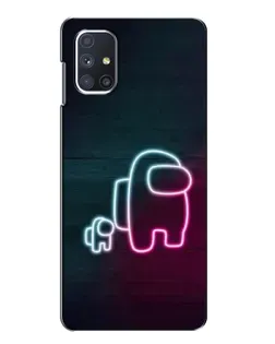 Чехол для Samsung Galaxy M51 с картинкой «Among Us неон-арт»