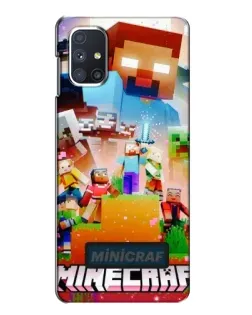 Чехол для Samsung Galaxy M51 с картинкой «Minecraft герои игры»