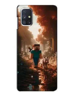 Чехол для Samsung Galaxy M51 с картинкой «Стив в лесу» Чехол для Samsung Galaxy M51 с картинкой «Стив в лесу»