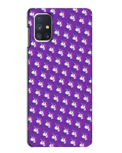 Чехол для Samsung Galaxy M51 с картинкой «Единороги на фиолетовом»