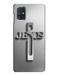 Чохол для Samsung Galaxy M51 з картинкою «Металевий хрест Jesus»