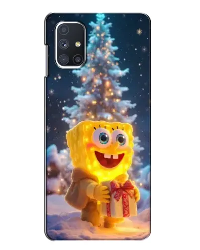 Чехол для Samsung Galaxy M51 с картинкой «Рождественский Спанч Боб»