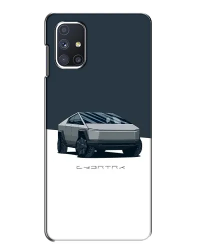 Чехол для Samsung Galaxy M51 с картинкой «Серебристый Cybertruck Tesla»