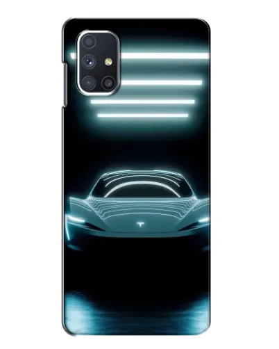 Чехол для Samsung Galaxy M51 с картинкой «Tesla в неоне»