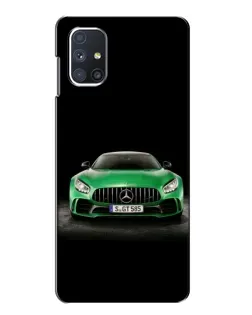 Чехол для Samsung Galaxy M51 с картинкой «Mercedes — неоновый лого»