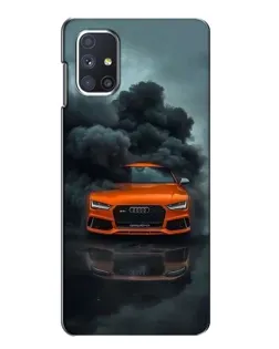 Чехол для Samsung Galaxy M51 с картинкой «Audi в облаках дыма»