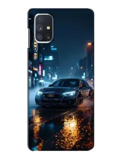 Чехол для Samsung Galaxy M51 с картинкой «Ночной город и Audi»