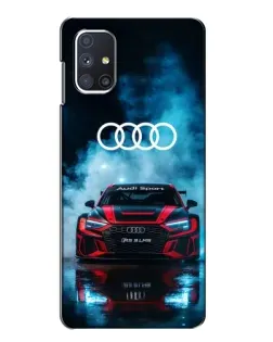 Чехол для Samsung Galaxy M51 с картинкой «Audi Sport — неон»