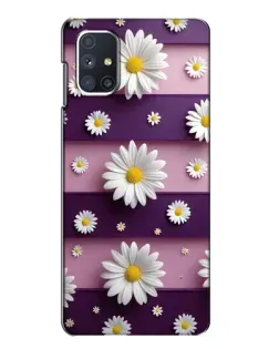Чехол для Samsung Galaxy M51 с картинкой «Ромашки на фиолетовом»