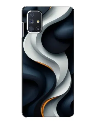 Чехол для Samsung Galaxy M51 с картинкой «Объемные черно-белые ленты»