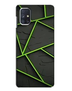 Чехол для Samsung Galaxy M51 с картинкой «Зеленые геометрические линии»