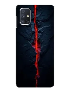 Чехол для Samsung Galaxy M51 с картинкой «Kрасная лавовая трещина»
