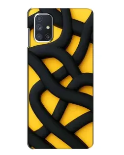 Чехол для Samsung Galaxy M51 с картинкой «Черное желтое переплетение»
