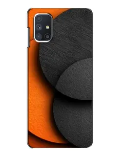 Чехол для Samsung Galaxy M51 с картинкой «Геометрия оранжевых кругов»