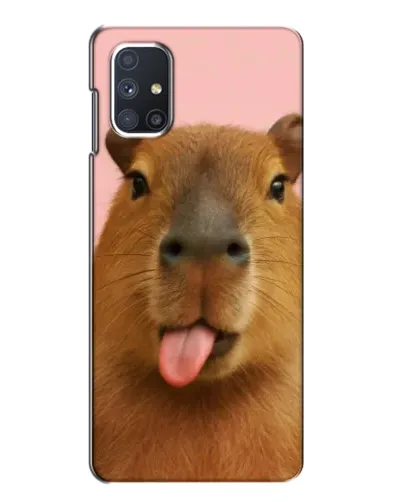 Чехол для Samsung Galaxy M51 с картинкой «Капибара с языком»