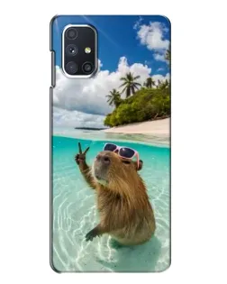 Чехол для Samsung Galaxy M51 с картинкой «Капибара на море»