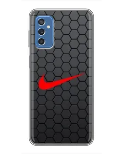 Чехол для Samsung Galaxy M52 5G (M526) с картинкой «Nike — карбоновая сетка»