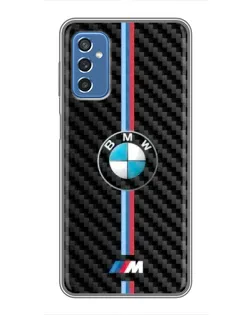 Чехол для Samsung Galaxy M52 5G (M526) с картинкой «Эмблема BMW и карбон»