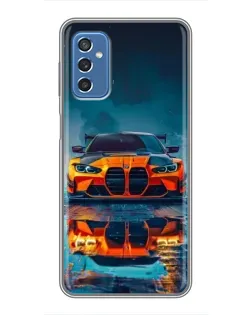 Чехол для Samsung Galaxy M52 5G (M526) с картинкой «BMW — золотая эмблема»
