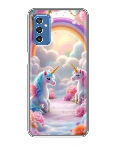 Чехол для Samsung Galaxy M52 5G (M526) с картинкой «Радуга и единороги»