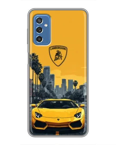 Чехол для Samsung Galaxy M52 5G (M526) с картинкой «Желтый Lamborghini город»