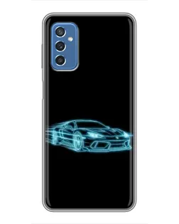 Чехол для Samsung Galaxy M52 5G (M526) с картинкой «Неоновый контур Lamborghini»
