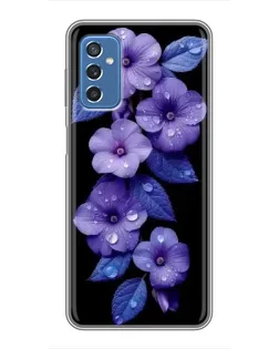 Чехол для Samsung Galaxy M52 5G (M526) с картинкой «Фиолетовые цветы с росою»