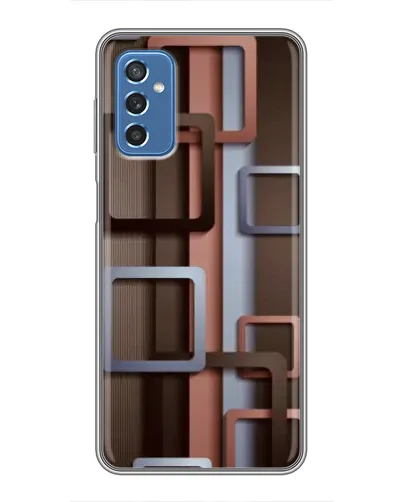 Чохол для Samsung Galaxy M52 5G (M526) з картинкою «Коричневі об'ємні квадрати»
