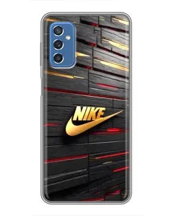 Чохол для Samsung Galaxy M52 з картинкою «Золотий Nike на металі»