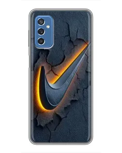 Чохол для Samsung Galaxy M52 з картинкою «Об'ємний логотип Найк»