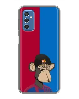 Чехол для Samsung Galaxy M52 с картинкой «Bored Ape — фанат Барсы»