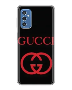 Чехол для Samsung Galaxy M52 с картинкой «Gucci — красный логотип»