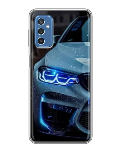 Чехол для Samsung Galaxy M52 с картинкой «Взгляд BMW с синими фарами» Чехол для Samsung Galaxy M52 с картинкой «Взгляд BMW с синими фарами»