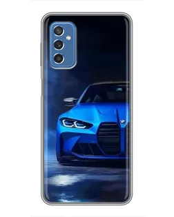 Чехол для Samsung Galaxy M52 с картинкой «Голубая BMW M4»