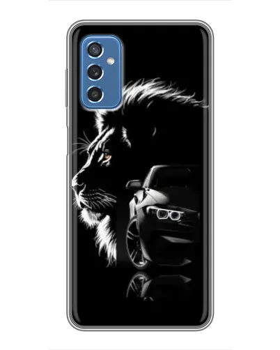Чехол для Samsung Galaxy M52 с картинкой «BMW и лев» Чехол для Samsung Galaxy M52 с картинкой «BMW и лев»