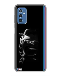 Чехол для Samsung Galaxy M52 с картинкой «Силуэт BMW в темноте»