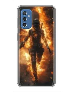 Чехол для Samsung Galaxy M52 с картинкой «BMW — скорость в дожде»