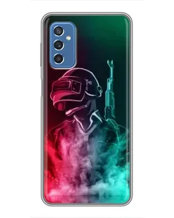 Чехол для Samsung Galaxy M52 с картинкой «PUBG — огненный воин»