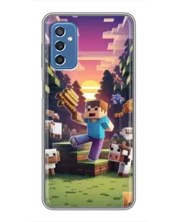 Чехол для Samsung Galaxy M52 с картинкой «Стив на ферме»
