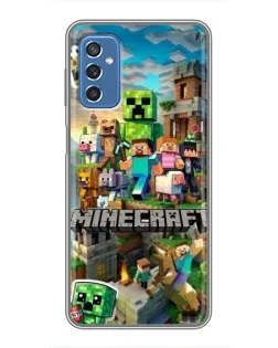 Чехол для Samsung Galaxy M52 с картинкой «Замок Minecraft»