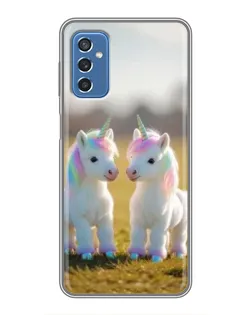 Чохол для Samsung Galaxy M52 з картинкою «Пара єдинорогів»