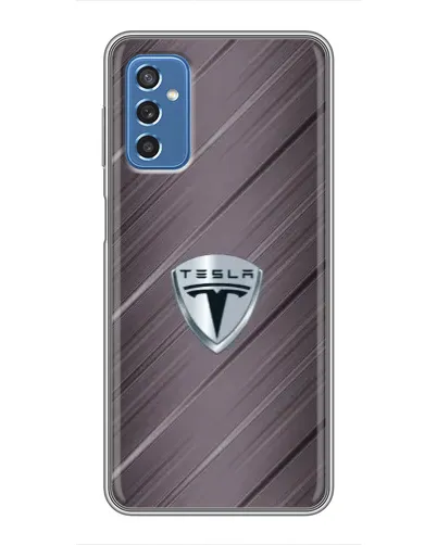 Чехол для Samsung Galaxy M52 с картинкой «Металлическая текстура Tesla»