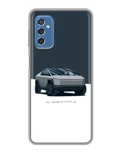Чехол для Samsung Galaxy M52 с картинкой «Серебристый Cybertruck Tesla»